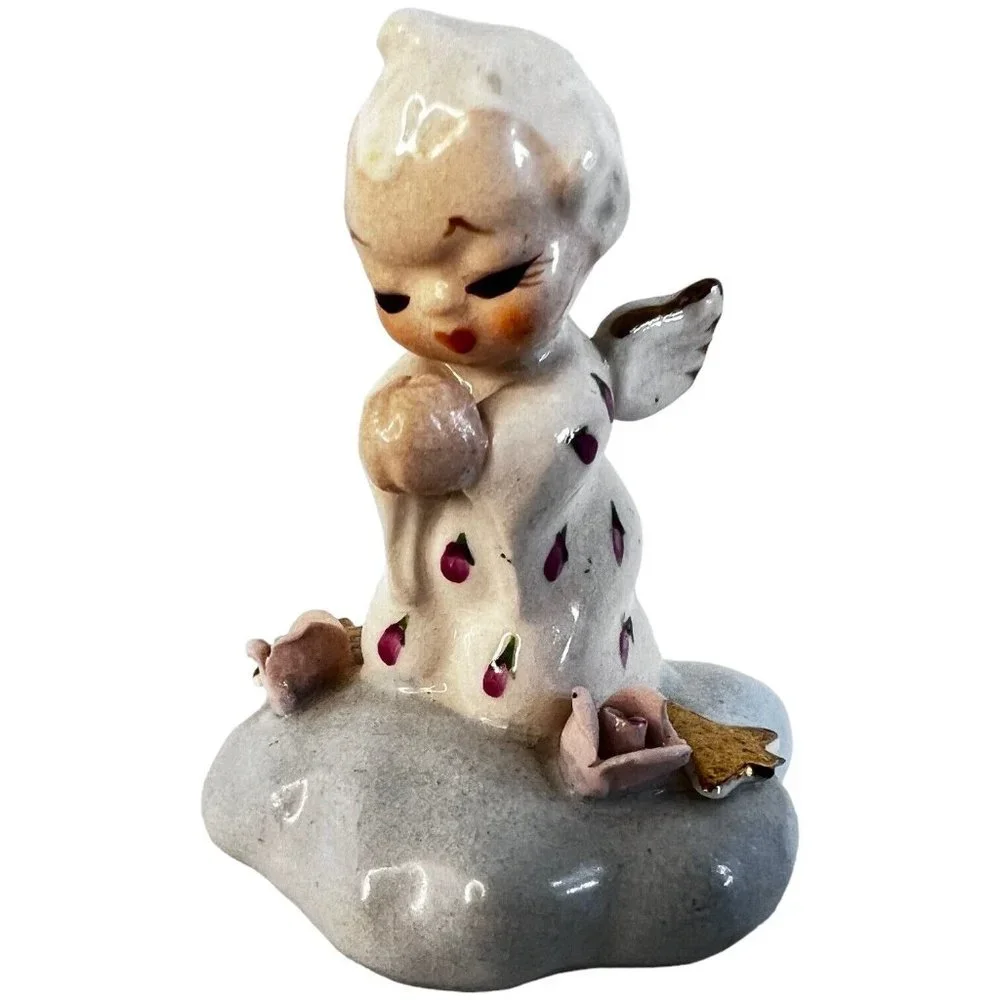 Vintage Napco Itsy Bitsy‎ Angel Figurine Givin Thanks Flower Star S245E